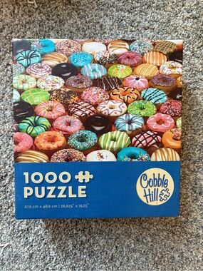 3/$10 Cobble Hill  1000-Piece Donut Puzzle - Colorful Donuts please read